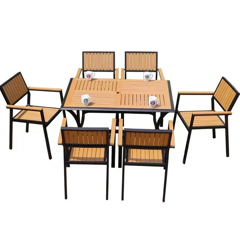 Outdoor Table and Chair Courtyard Balcony Leisure Solid Wood Table and Chair Set Outdoor