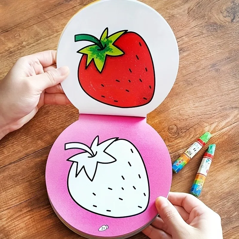 120 Pages Kids' Circular Coloring Book with Maze Games Drawing Graffiti Activities Interactive Learning Tool for Toddlers