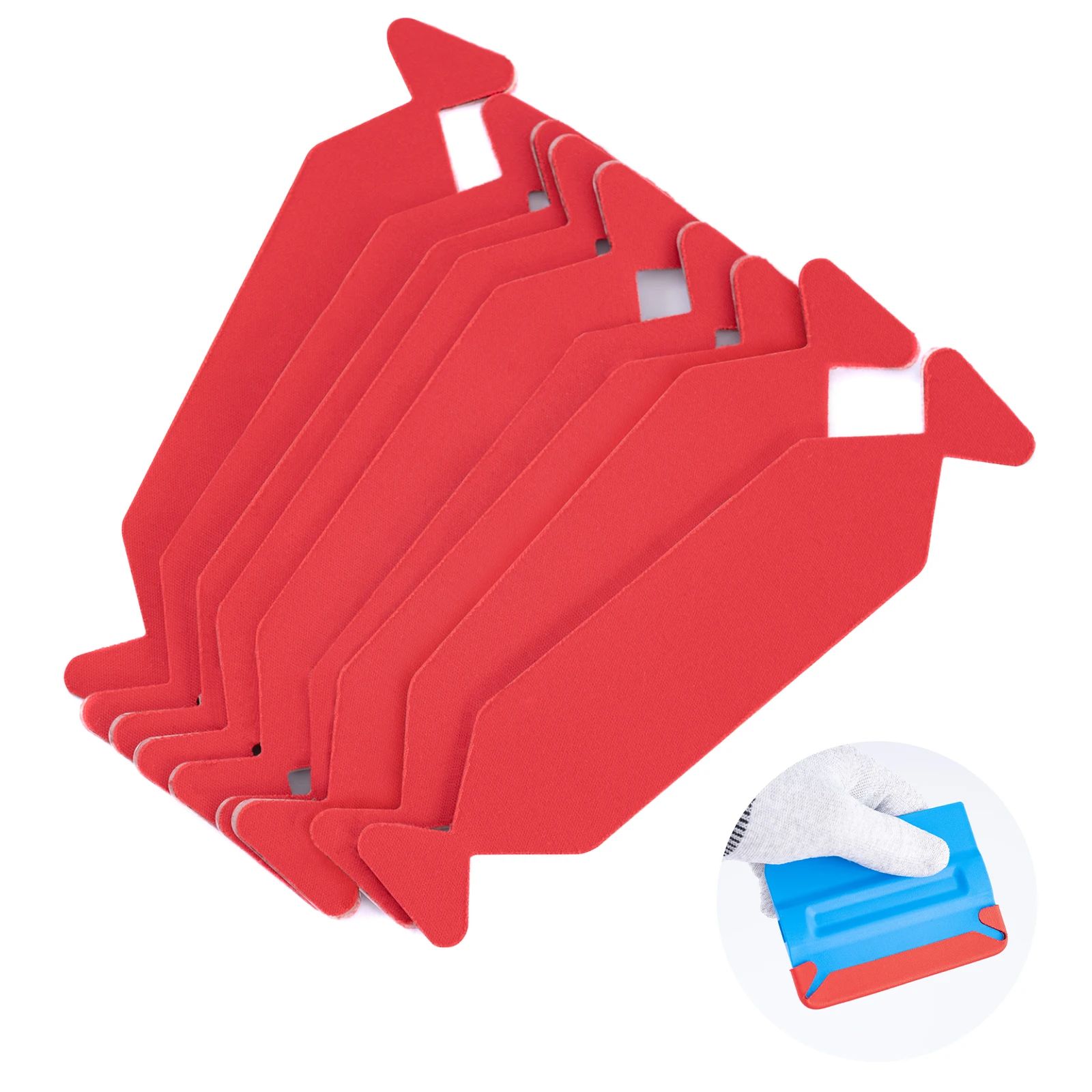 self-adhesive-replacement-felt-pads-red-candy-waterproof-for-vinyl-squeegee-edge-guard-car-wrap-window-tint-ppf-install-tools