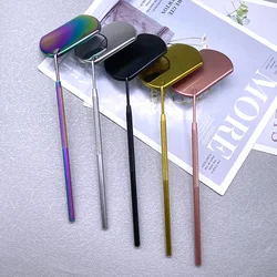 1Pc Eyelash Mirror Stainless Steel Long Handle Mirror For Checking False Lashes Extension Grafting Makeup Tools