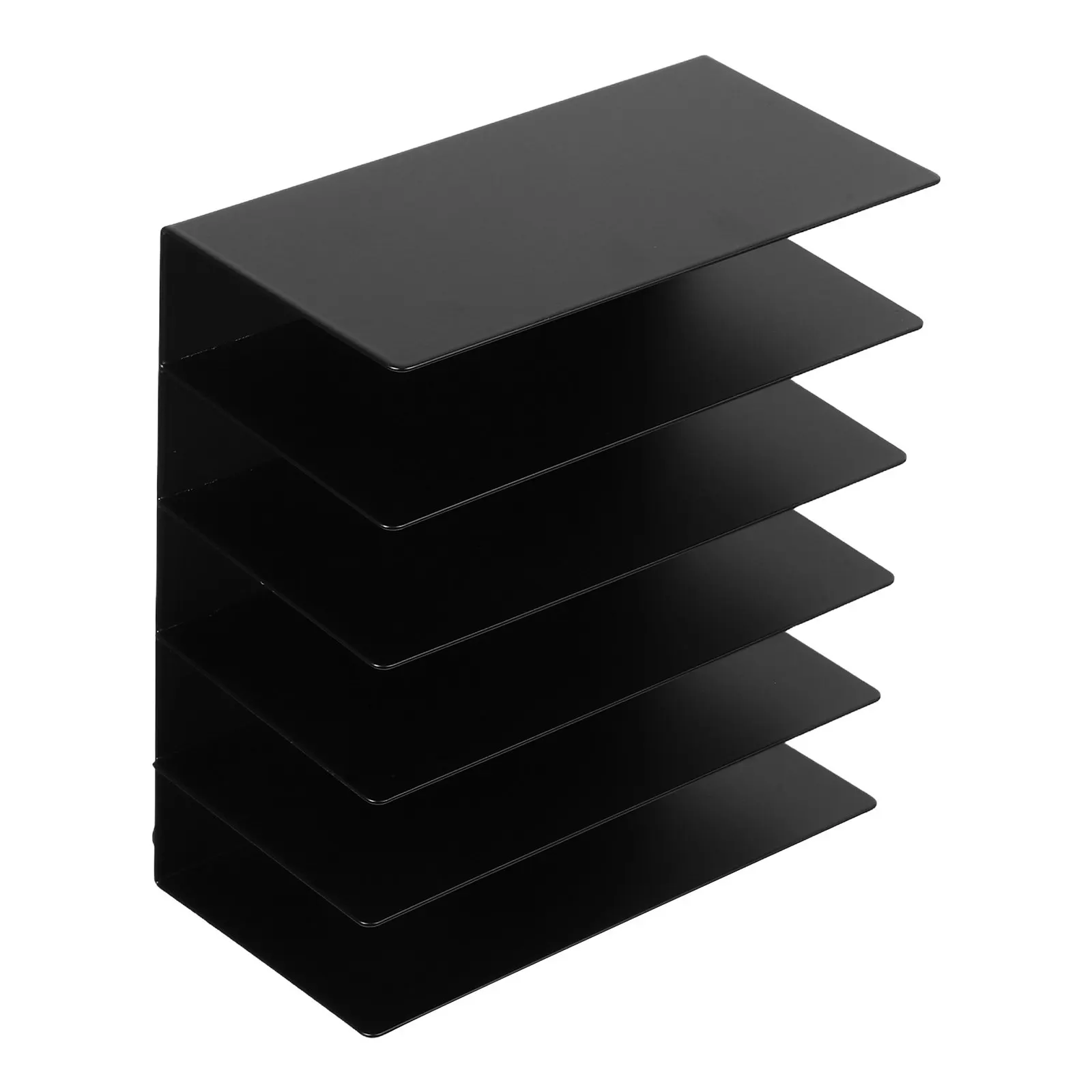 Black Metal Mail Holder Multifunctional Desktop Document Organizer Office Home File Storage Metal Mail Organizer