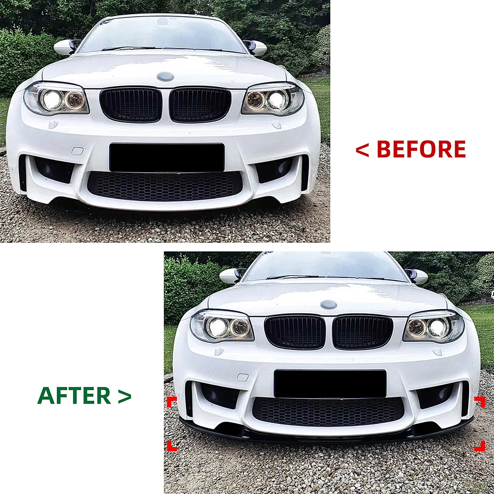 Alerón inferior delantero para coche, cuchilla divisora para BMW Serie 1, E81, E82, E87, E88, 1M, 2004-2013