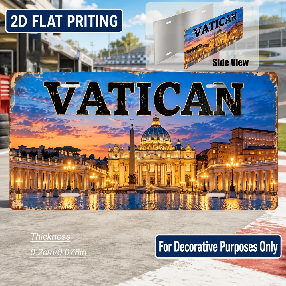 2D Flat - 【2D Flat】 2D Flat - [2D Flat] 2D Flat, 1pc, Vatican City Themed Retro Sign, for Decoration Solely, Home Decor, Birt