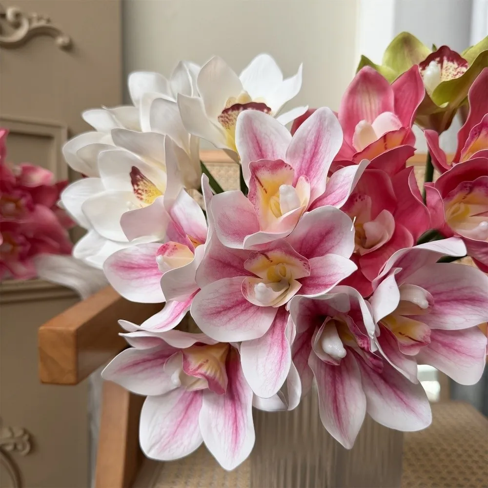 Künstliche Cymbidium-Blumen mit Echtem Touch, Magnolien, Dekorative Kunstpflanzen, Lange Zweige, Seiden-Kunstblumen – Detail 20