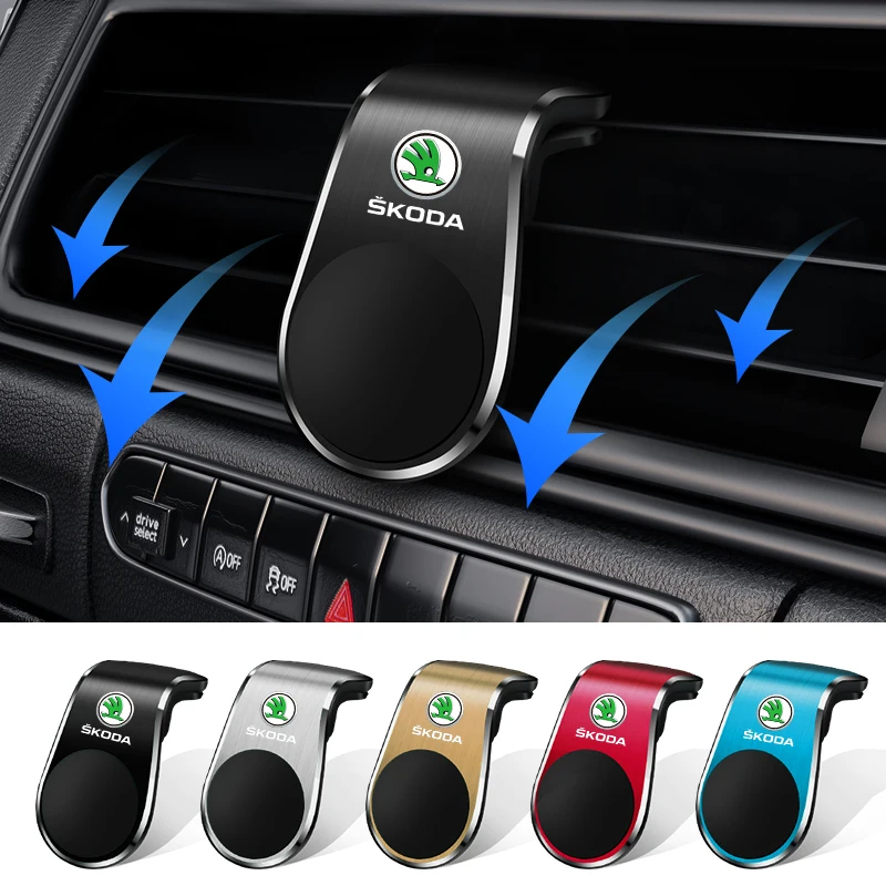 New Car Magnetic L-shaped Car Dedicated GPS Phone Holder For Skoda Octavia MK2 MK1 2 3 A5 A7 A8 Fabia Karoq Superb Rapid Kamiq