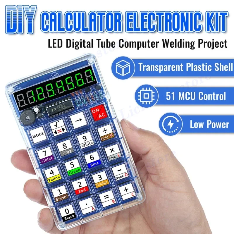 DIY LED Digital Tube Calculators Electronic Kit 51 Microcontroller Control Resistance Conversion DIY Soldering Projects