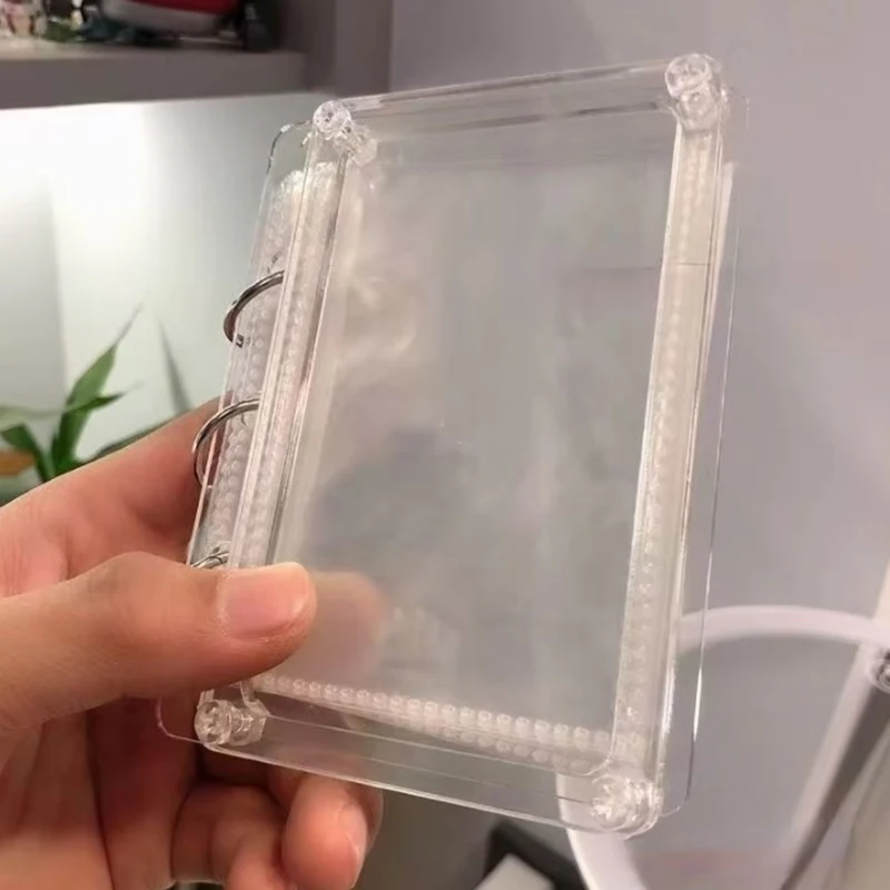 Mini carpeta de sesión fotográfica Kpop de 3 pulgadas, máquina de encuadernación de libros, álbum de fotos acrílico transparente, álbum de fotos Ins para fotografías, decoración del hogar