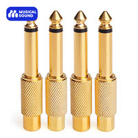 Musical Sound RCA Phono to 6.35mm STEREO Jack Plug 6.3mm 1/4 Inch Adapter Connector 6.35mm MONO 1/4\