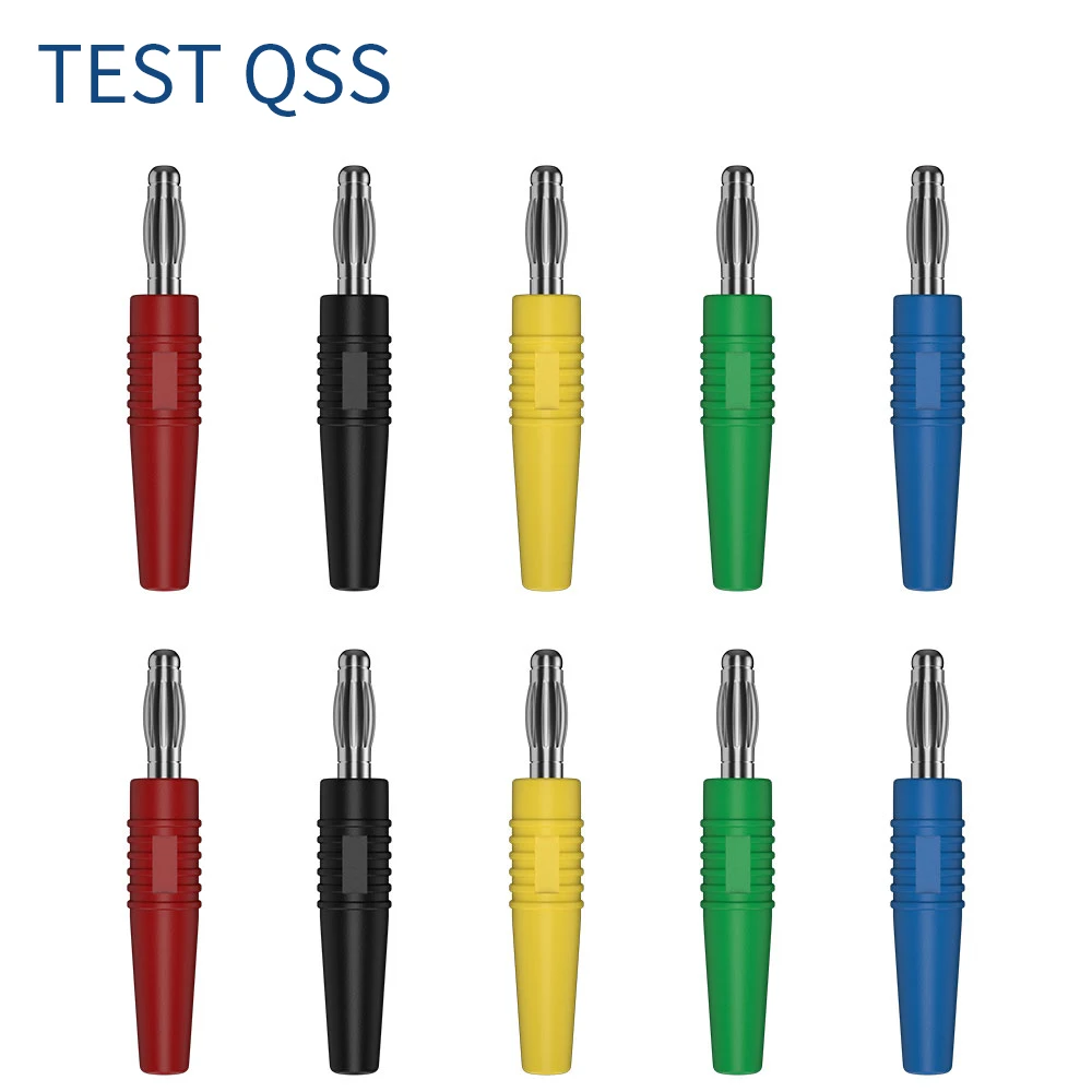 

QSS 10PCS 3MM Banana Plug Nickel Plated Wire Solder Type for 3MM Banana Jack Plug Adapter Electrical Tools Q.10008