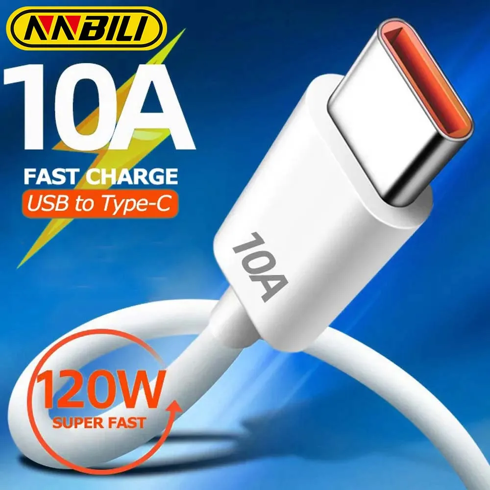 NNBILI 10A 120 W Superschnellladung USB Typ C Kabel für Huawei P40 USB-C Telefon Datenkabel für Xiaomi 14 Redmi 13 Oneplus 11 POCO