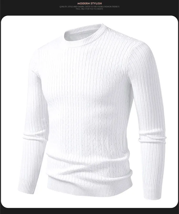 Winter Warmer Pullover Herren Rundhals-Pullover Slim Fit Pullover Herren Gestricktes Innen-Oberteil – Detail 10
