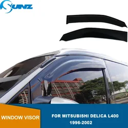 Window DeflectorsFor Mitsubishi Delica L400 1996 1997 1998 1999 2000 2001 2002 Tape-on Side Window Visor Deflector Rain Guard