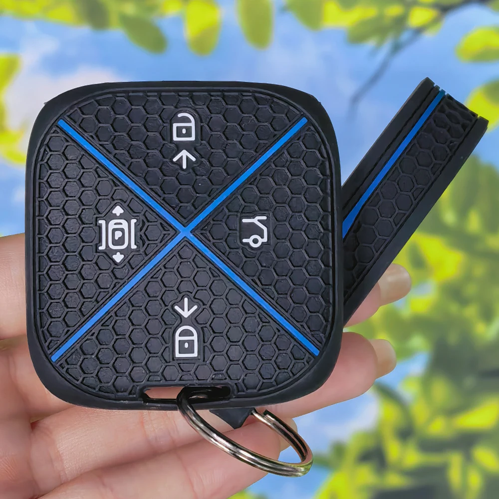 Precision‑Fit Honeycomb Silicone Remote Key Case With Keychain Ring for ZEEKR 001 001FR 7X MIX 007 X 009 Fob Decoration Shell