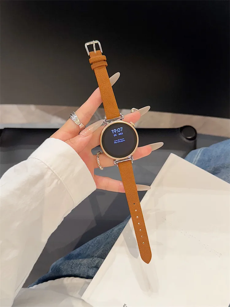 مناسبة لأشرطة HW Watch Fit3/Fit4 وحزام HW Band 8/9/10NFC المصنوع يدويًا من جلد الغزال