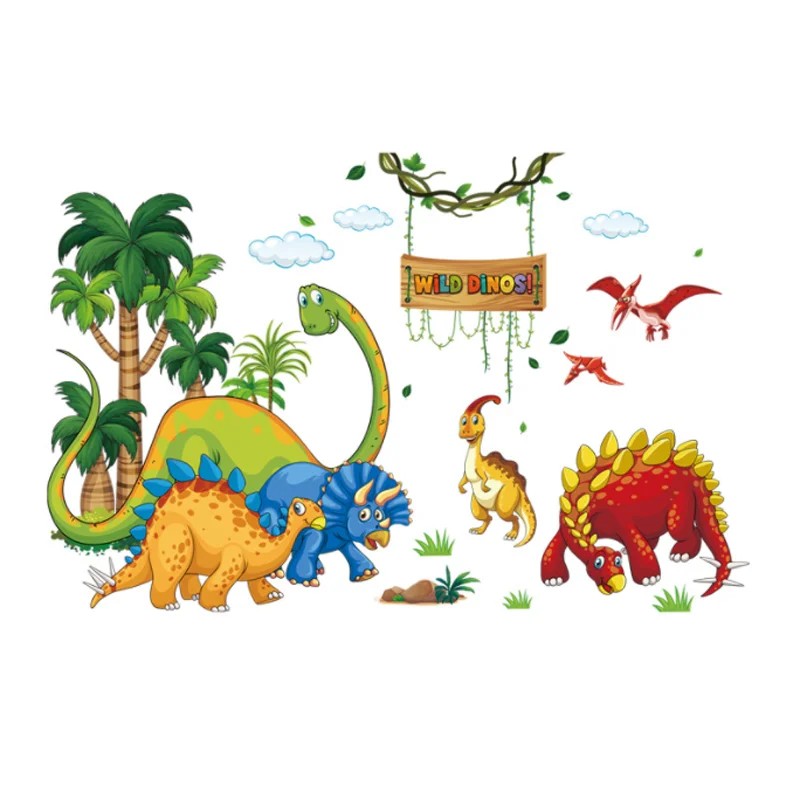 Dinosaur World Removable PVC Wall Sticker Room Living Room Bedroom Beautification Decoration Moisture-proof Anti Fouling Sticker