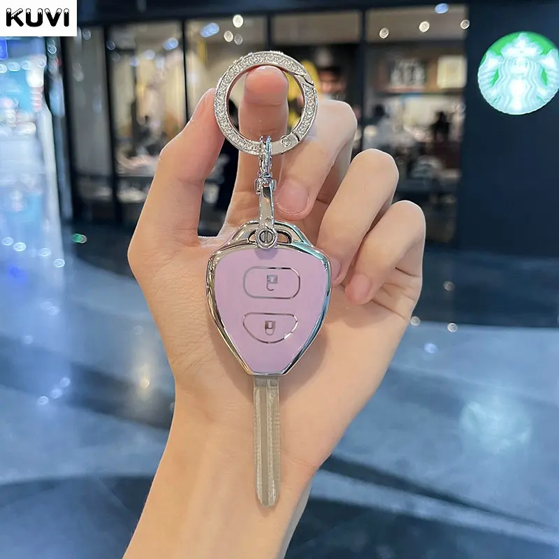 TPU Shell Fob For Toyota Corolla Camry Reiz RAV4 Crown Avalon Venza Matrix Yaris 4Runner Blank Bag Car Key Case Cover Keychain