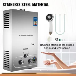 VEVOR Gas Water Heater LPG Hot Water Heater Stainless Steel Tankless Propane Gas LPG Boiler Home Appliance 6L-18L
