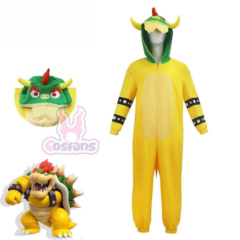 

Galaxy Bowser Cosplay Costume Adult Women Men Bowser Cosplay Jumpsuits King Bowser Koopa Outfit For Hallowmas Party