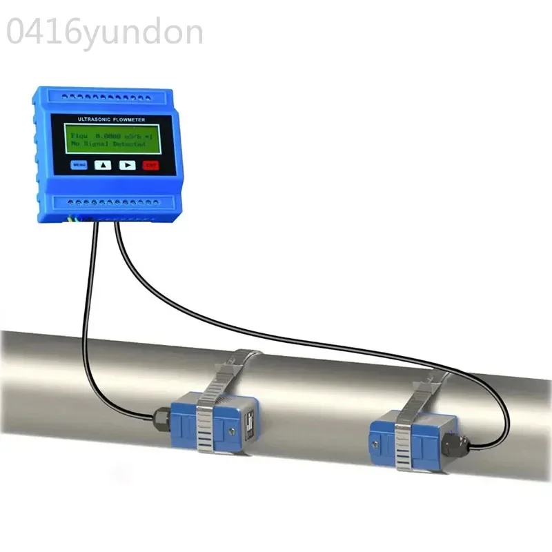 External Clamp Handheld Ultrasonic Flowmeter External Clamp Liquid Doppler Flow Sensor Pipeline Cooling Heat Meter