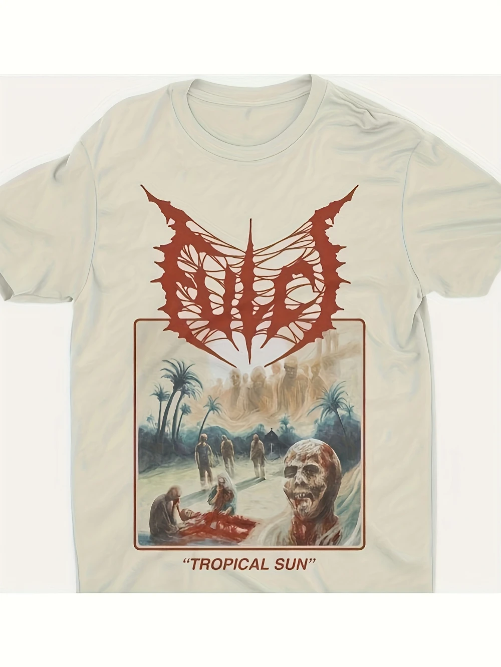 Herren-T-Shirt „Fulci Italian Horror Movie“ – Zombieie Art & Tropical Suns Retro-Sommer-Paar-T-Shirt mit Grafik-T-Shirts