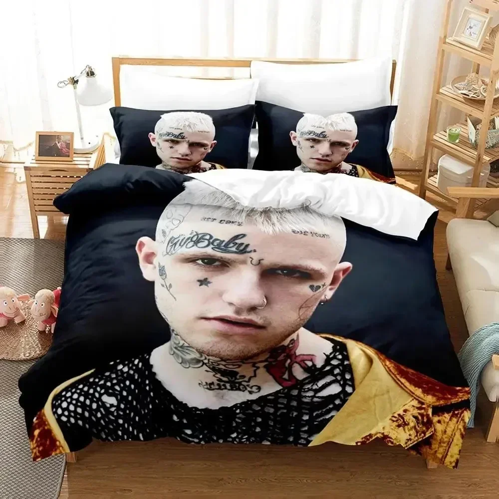 Luxury New 3D Print Rapper Lil Peep Bedding Set Duvet Cover Bed Set Quilt Cover Pillowcase Queen Size Boys Adult Bedding Set