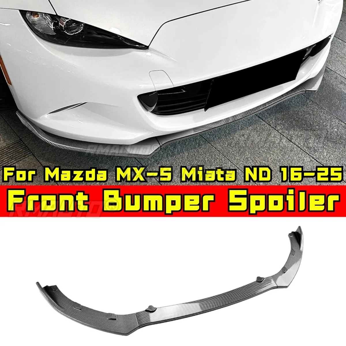 

For Mazda MX-5 Miata ND 2016-2025 Car Front Bumper Lip Splitter Diffuser Body Kit Bumper Guard Protector Cover Car Accessories