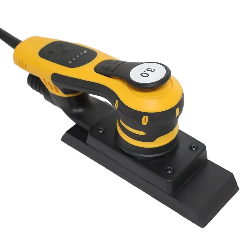 Electric sander polishing disc, yellow rectangular design