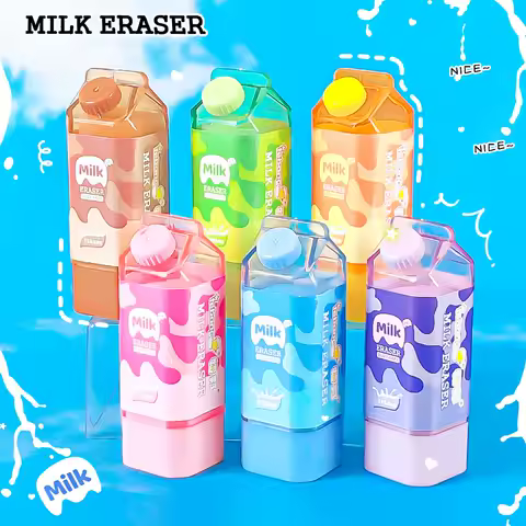 School stationery back to school supplies kawaii stationery teacher supplies rubber milk funny erasers Aesthetic stationery