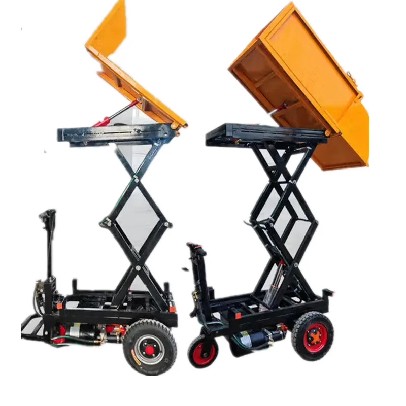 

【Best-selling】Small Three-Wheeled Electric Hydraulic Dump Truck Construction Site Material Handling Equipment Lifting Lowering F
