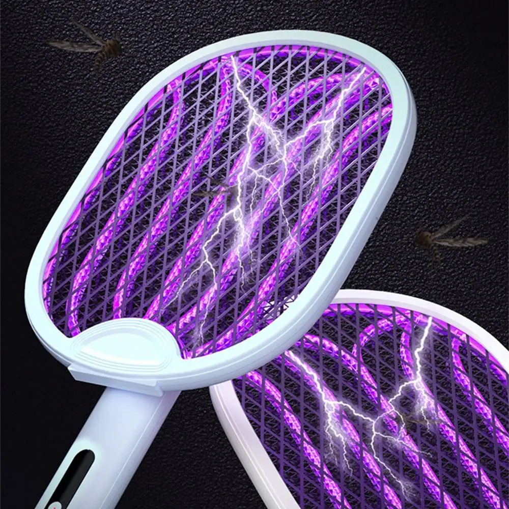 2 in 1 Electric Mosquito Swatter Portable Anti Mosquito Fly Bug Zapper Security Net USB Rechargeable Mosquito Killer Lamp Summer