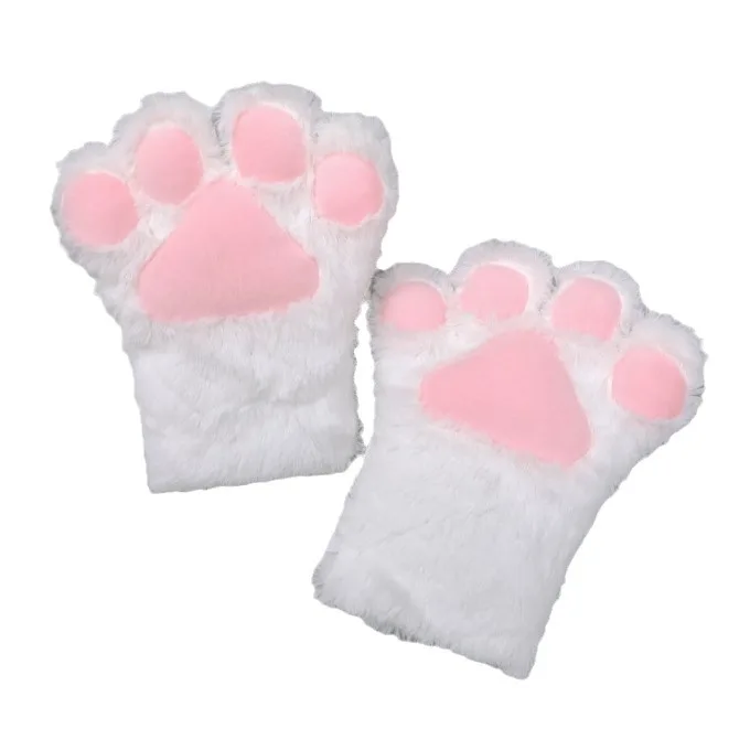 Anime papel adereços kawaii gato luvas oink peludo raposa mãos animal cosplay acessórios traje felino urso garra dos desenhos animados luvas