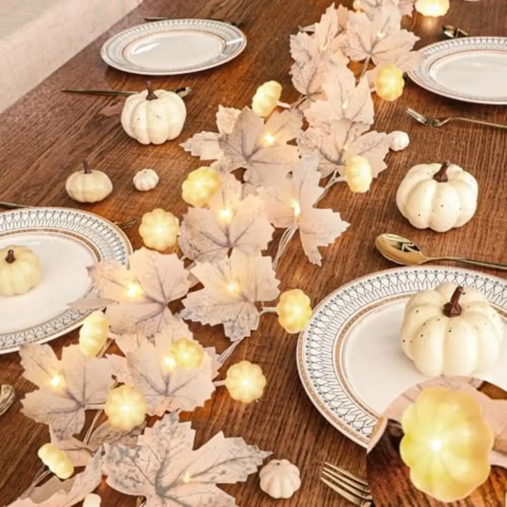 Maple Leaf Design Maple Leaf LED String Lights Waterproof Imitation Plant Holiday Decorative Lights Plastic Lifelike