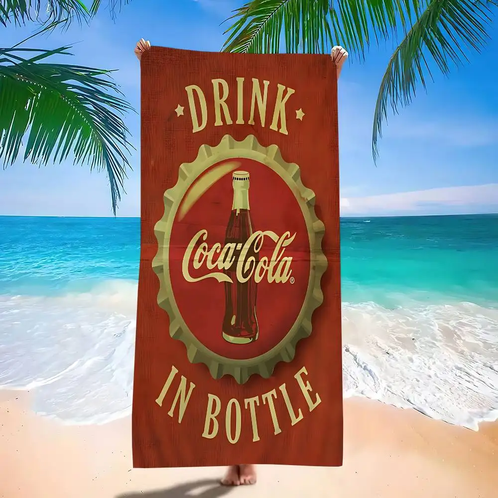 C-Coca C-cola Vintage Microfiber Blanket Quick Drying Beach Towels Oversized Printing Super Absorbent Pool Towel Blanket