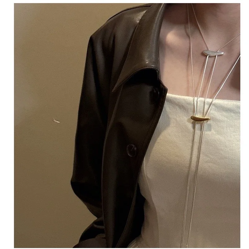 925 Sterling Silver Necklace For Women Adjustable Gold Color Long Necklace O-Chain Choker Necklaces Birthday Gift Chocker