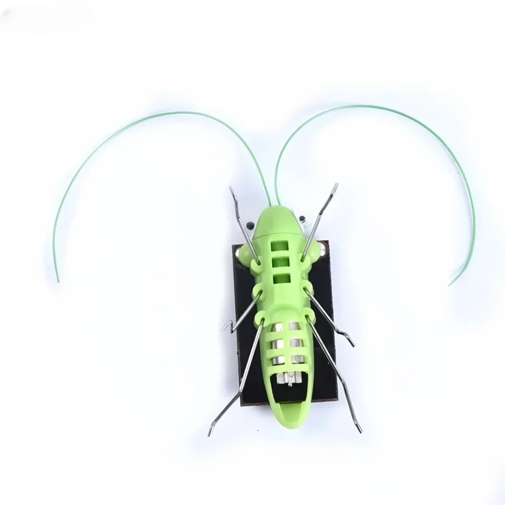 Grasshopper movido a energia solar, uma pequena criação tecnológica, um presente divertido de brincadeira para iluminação inteligência infantil