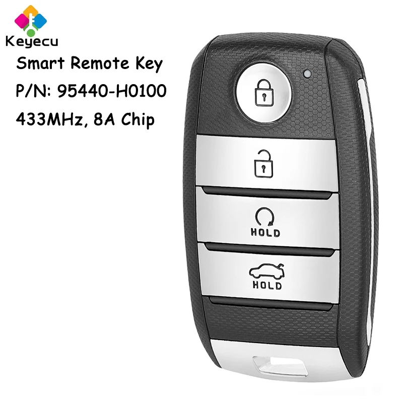 KEYECU Replacement Smart Remote Control Car Key With 4 Buttons 433MHz 8A Chip for Kia Rio 2021 Fob P/N: 95440-H0100