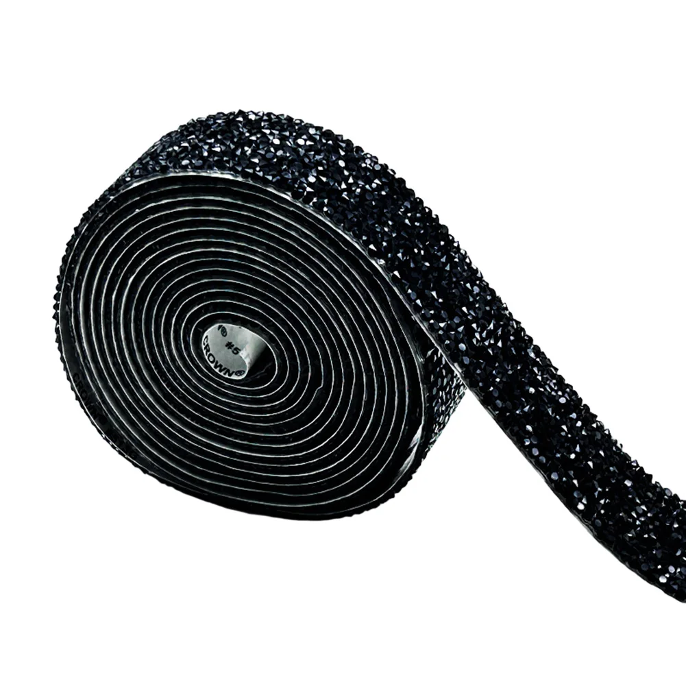 Add a Touch of Glamour with Double sided Glue Rhinestone Ribbon Chain  Shiny Rhinestone Decoration for Crafts and Fabrics
