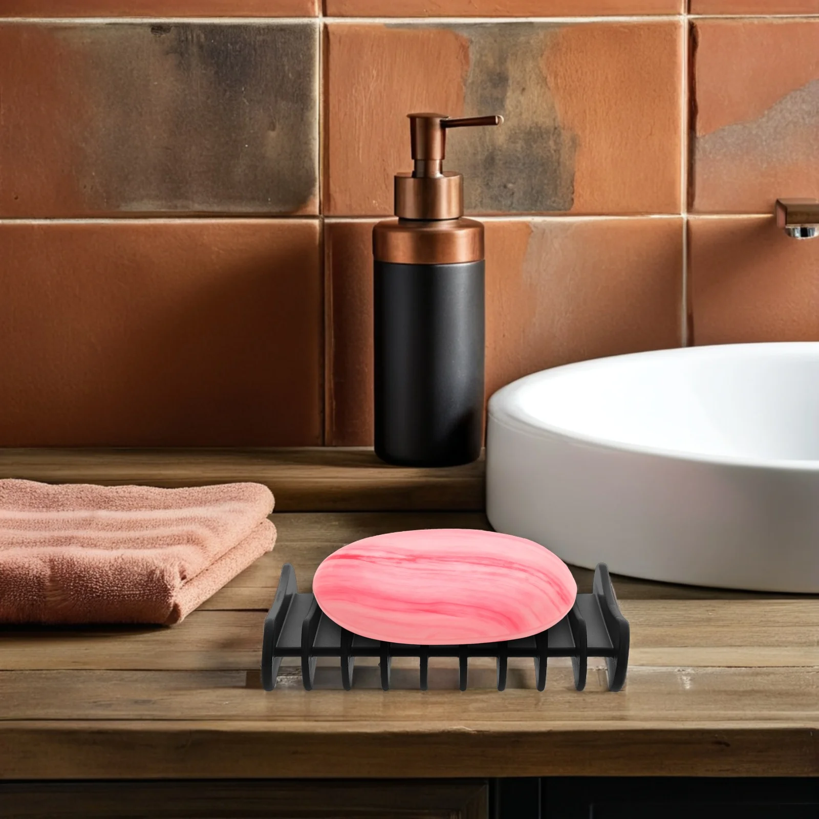 

4 Pcs Silicone Soap Tray Shower Bathroom Bar Holder Self Draining Dish Non-slip