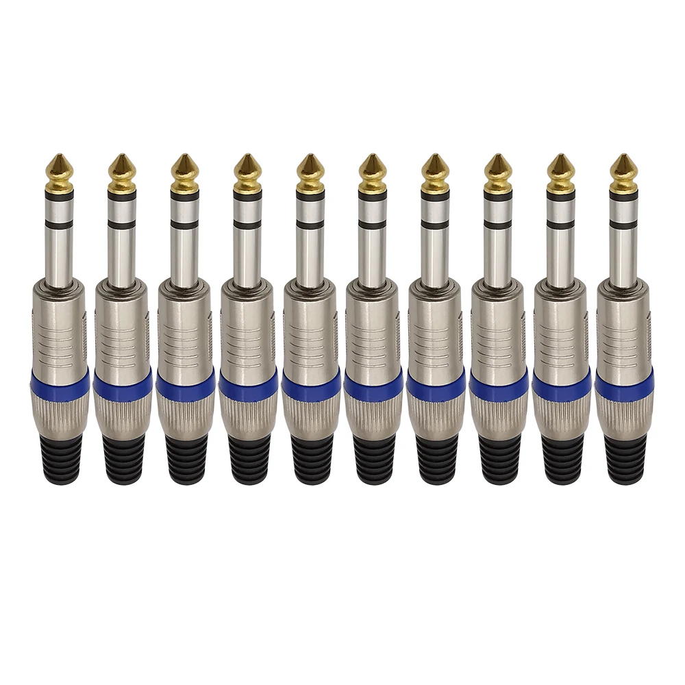 10 Teile/los Mono/Stereo 6,35mm Stecker Audio Mikrofon Anschlüsse Löten Typ 6,35 TS TRS Audios Verstärker Stecker DIY Reparatur
