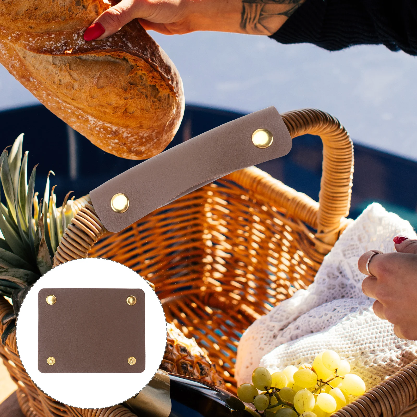 

1pc Grocery Carrier Basket Handle Cover Canvas Bag Hand Protective Cover Soft Pu Grip For Heavy Load Shopping Bags