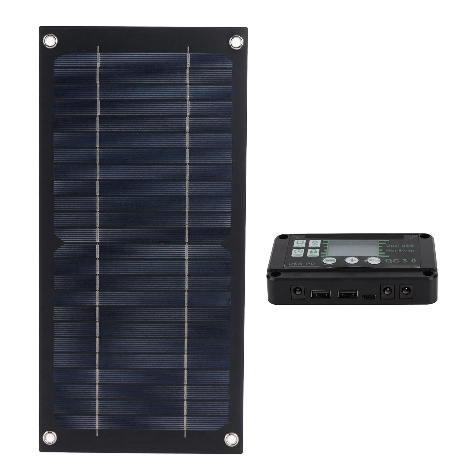 600W เครื่องชาร์จพลังงานแสงอาทิตย์ Monocrystalline Silicon 100A Charge Controller ชุดแผงพลังงานแสงอาทิตย์พร้อมสายต่อแบตเตอรี่คลิปสําหรับ RV