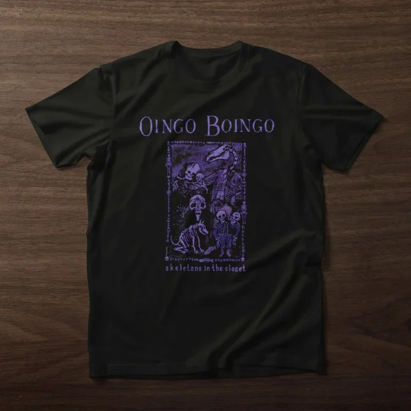 

Skeletons in the CloseT Vintage Rock Band Concert 80s Oingo Boingo T Shirt Cartoon anime clothes 2024 New Arrival man