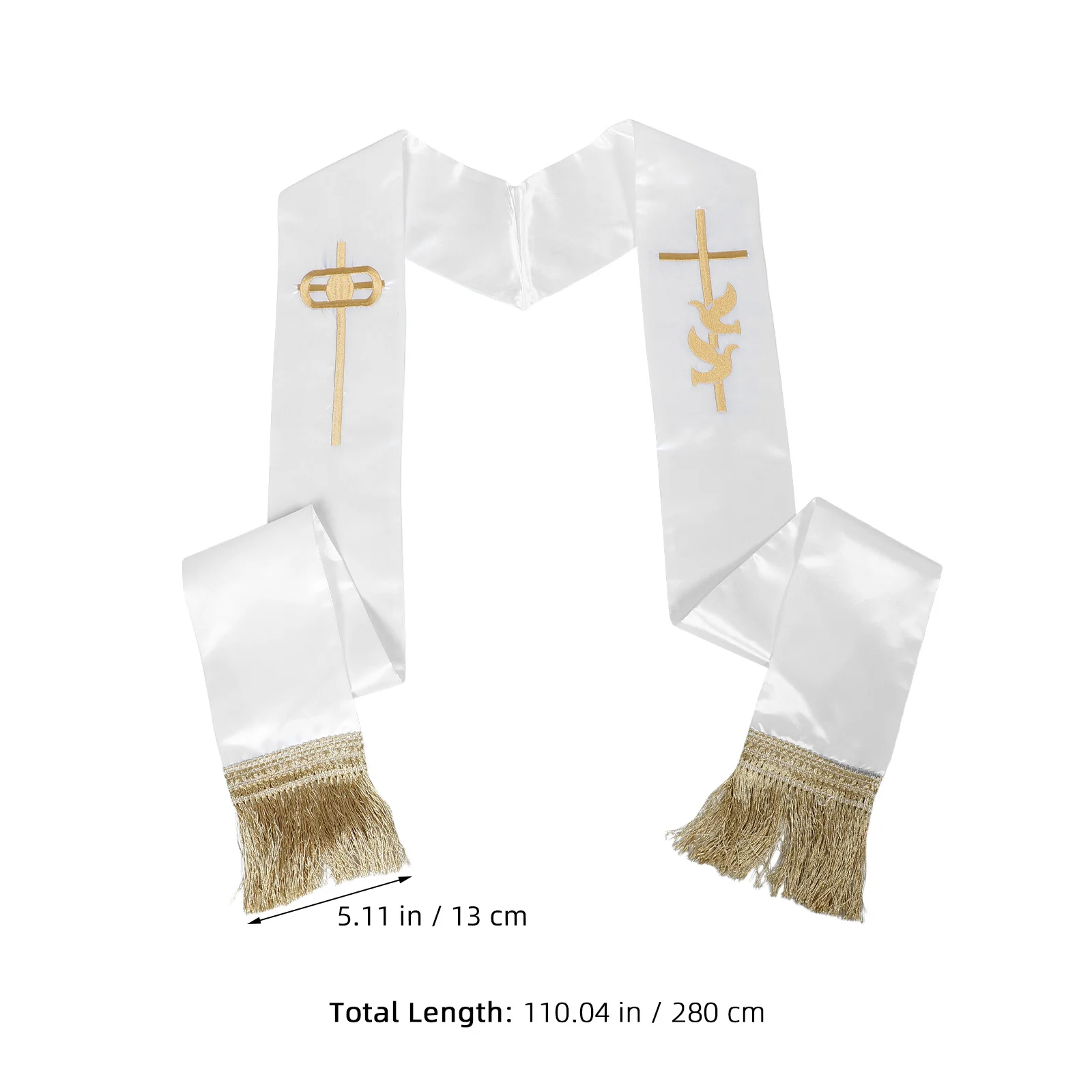 Étoles de clergé pour hommes, accessoires d'officier de mariage, motif de colombe croisée brodé, Robe de pasteur réversible, vêtements de cérémonie d'église