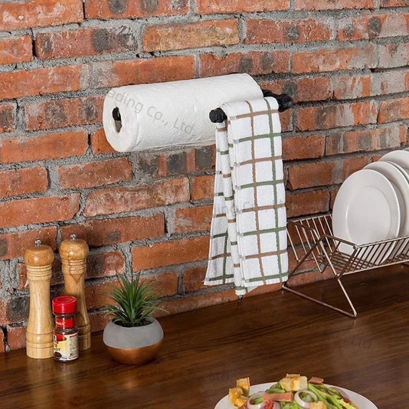 

Wrought iron water pipe rack, industrial wind, tissue rack, shelf, towel rack, kitchen and bathroom.