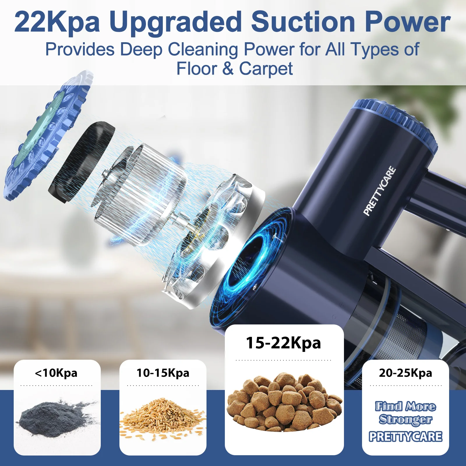 PRETTYCARE W400 コードレス掃除機 Amazon | 掃除機 コードレス 20000PA 自立式 曲がるパイプ 角度調整