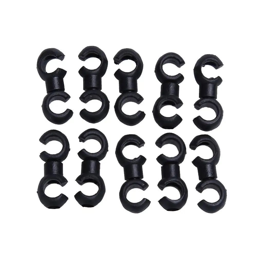 

50Pcs Bicycle Brake Cable Clip Buckle S Style Bike MTB Hose Guide Cable Ties (Black)
