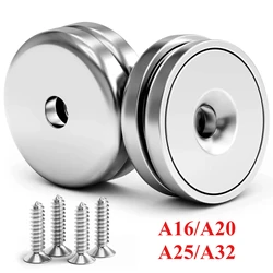 A16/A20/A25/A32 disc magnets with screw hole, ultra-strong grip, versatile for kitchen, workshop, notice boards, pantry storage
