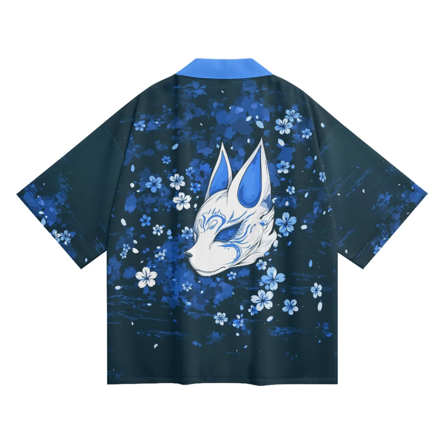 سترة كيمونو يابانية ملابس تقليدية صيفية عصرية سترة زهر الكرز قناع ثعلب مطبوع قماش ناعم ومريح #4