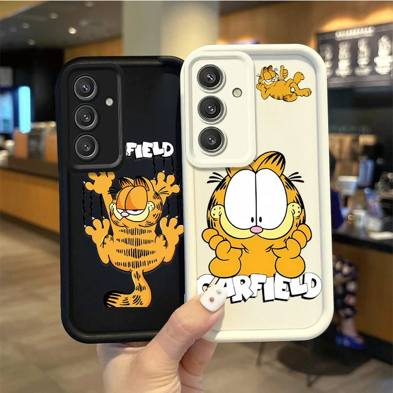 Cute Cartoon G-Garfields Phone Case For Samsung Galaxy S25 S24 S23 S21 Ultra Plus S24 S23 S21 S20 FE A73 A55 Soft Silicone Cover