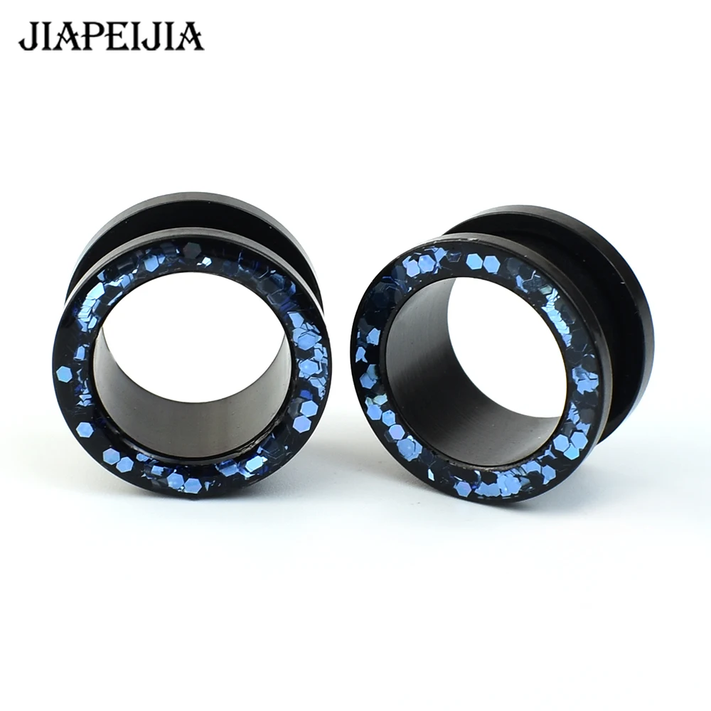 3-30mm Shine Hollow Ear Gauges Plugs Tunnels Screw Fit Ear Expander Stretcher Body Piercing Jewelry